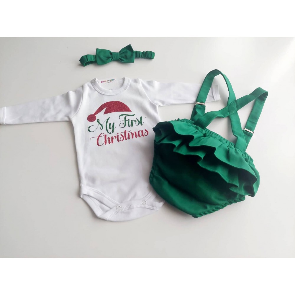 Коледни панталонки с тиранти My first christmas