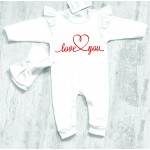Ромпър  с къдрички Свети Валентин Love you