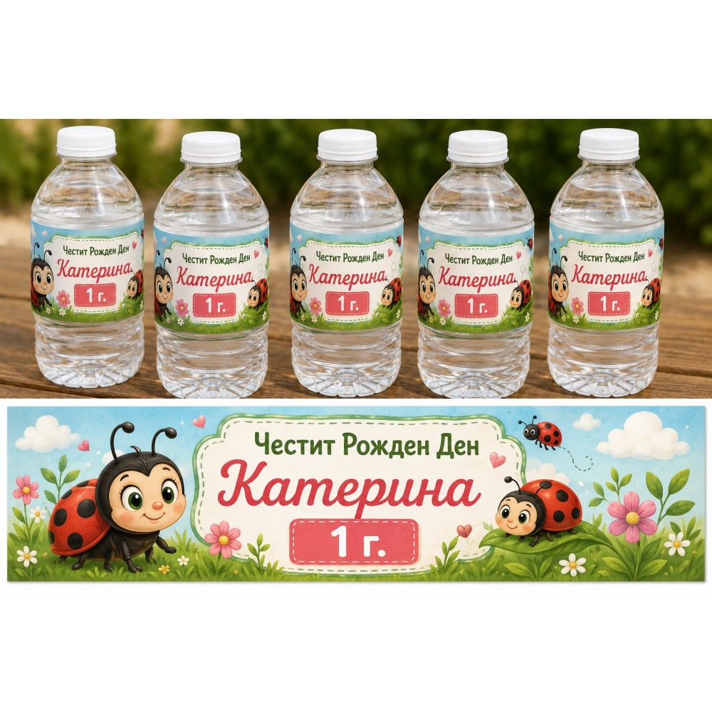 Етикети за бутилки за Рожден ден Калинки 
