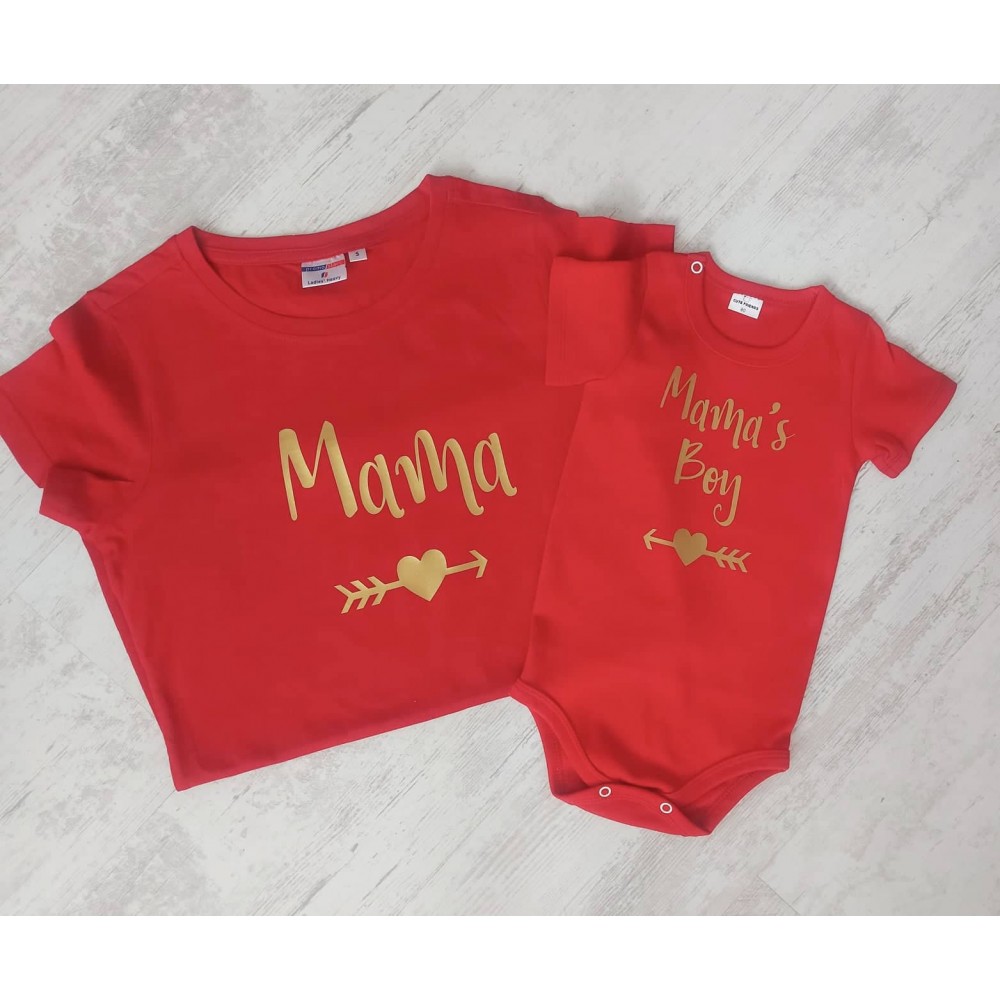 Тениски за майка и син Mama  и mama's boy