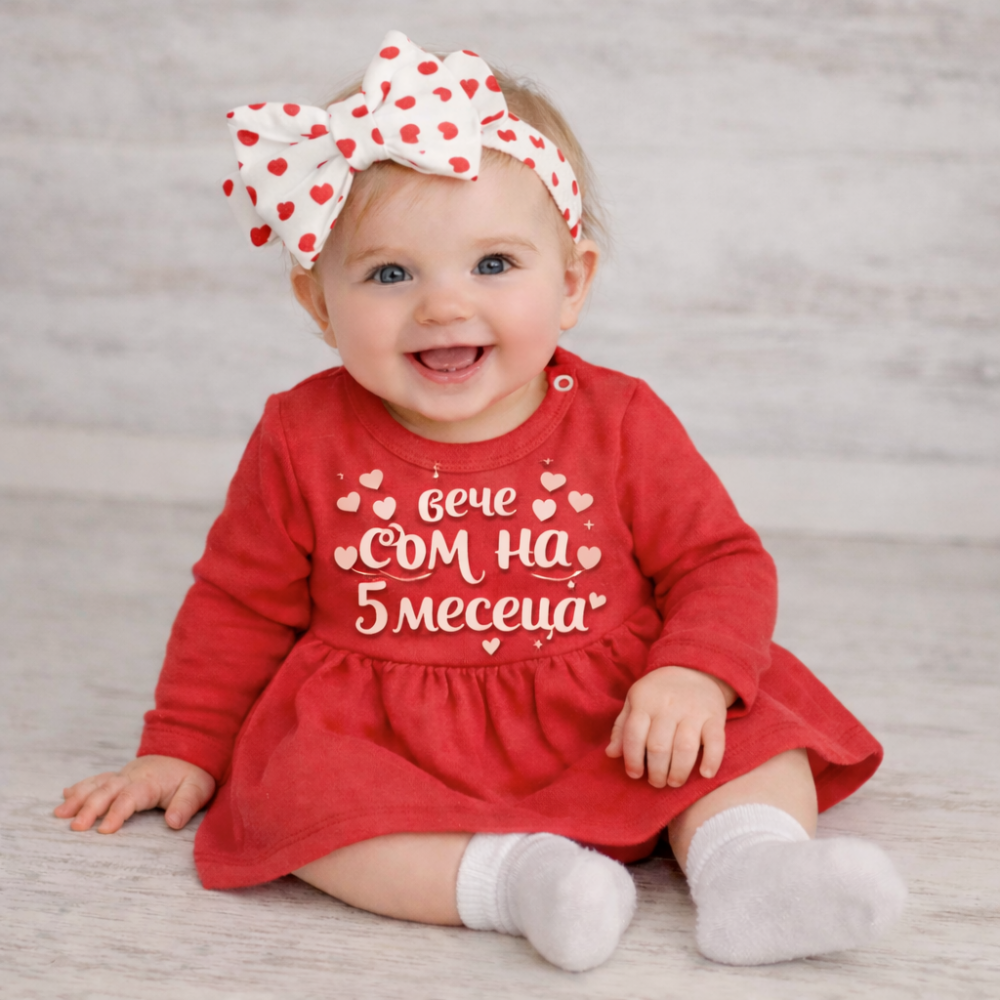 Боди рокля Вече съм на 5 месеца