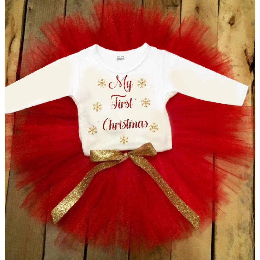 Коледен туту комплект My first Christmas