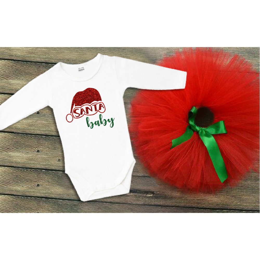 Коледен комплект Santa Baby в зелено и червено